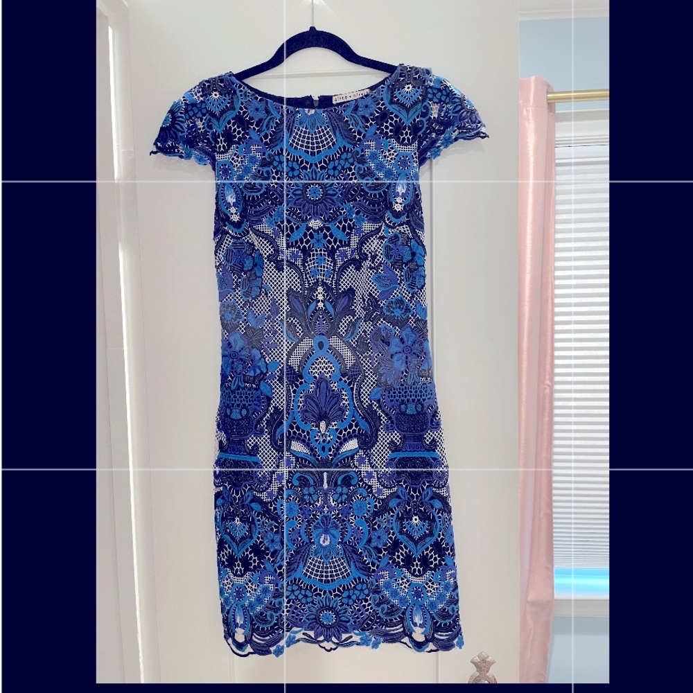 Alice and Olivia blue floral dress